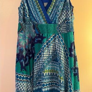 Rabbit Rabbit Rabbit Blue and Green Maxi Dress